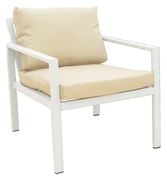 Комплект от 4 части градински мебели, Gardenly, бял, 68.5x175x72 см