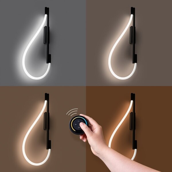 LED стенна лампа 2700-6500K, Galakse, черен, 36x7.5x90 см