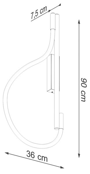 LED стенна лампа 2700-6500K, Galakse, черен, 36x7.5x90 см
