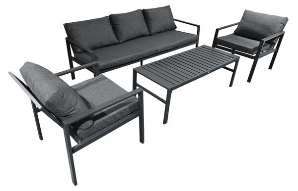 Комплект от 4 части градински мебели, Gardenly, тъмносив, 68.5x175x72 см