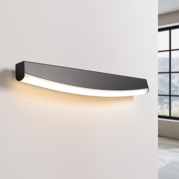 LED стенна лампа 3000K, Jorun, черен, 60x5.5x7 см