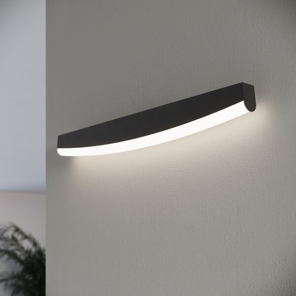 LED стенна лампа 3000K, Jorun, черен, 60x5.5x7 см