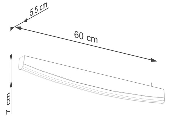 LED стенна лампа 4000K, Jorun, златист, 60x5.5x7 см