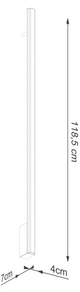 LED стенна лампа 3000K, Lagom 120, златист, 4x7x118.5 см