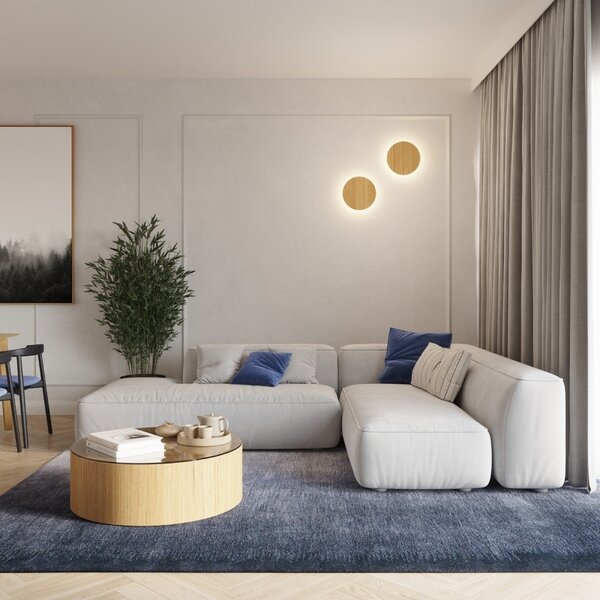 LED стенна лампа 3000K, Borgen, дъб, 30x30x3.5 см