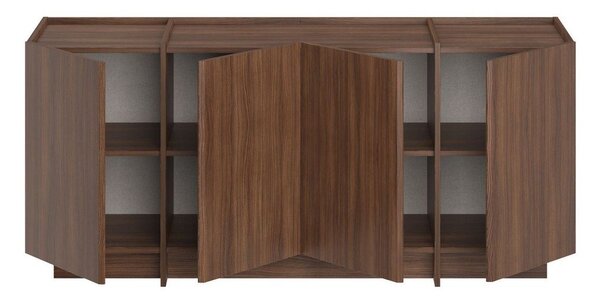 Скрин от декор от орех с отвор за кабели в тъмно естествен цвят 180x80x45 cm Dorma – Kalune Design