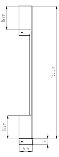 LED стенна лампа 4000K, Sappo, черен, 4x6.5x150 см