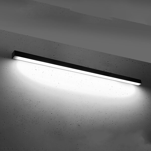 LED стенна лампа 4000K, Pinne, черен, 150x6x6 см