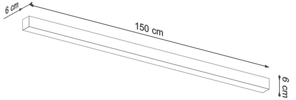 LED стенна лампа 4000K, Pinne, черен, 150x6x6 см