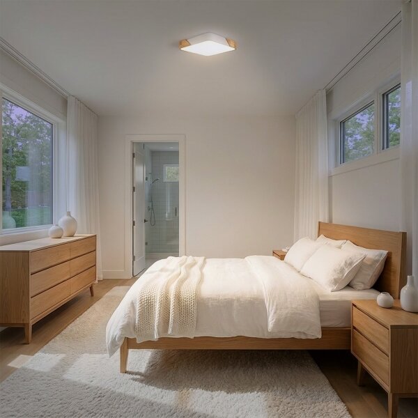 Brilagi - LED плафон PILANA LED/24W/230V дъб/бяло 32x32 cm