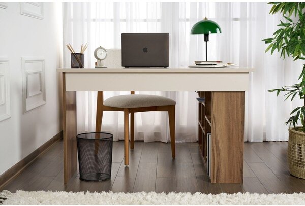 Работна маса от декор от орех 120x130 cm Vesper – Kalune Design