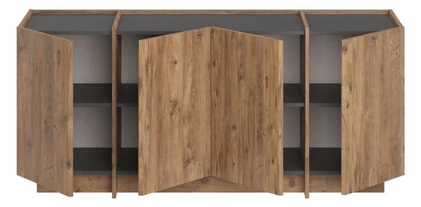 Скрин от декор от бор с отвор за кабели в естествен цвят 180x80x45 cm Dorma – Kalune Design