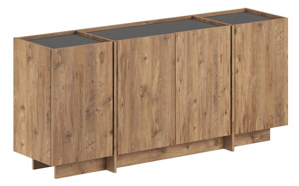 Скрин от декор от бор с отвор за кабели в естествен цвят 180x80x45 cm Dorma – Kalune Design