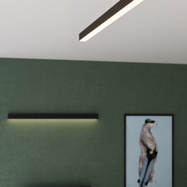 LED стенна лампа 4000K, Pinne, черен, 200x6x6 см