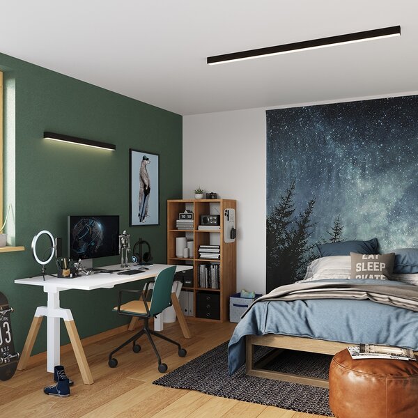 LED стенна лампа 4000K, Pinne, черен, 200x6x6 см