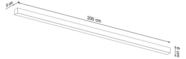 LED стенна лампа 4000K, Pinne, черен, 200x6x6 см