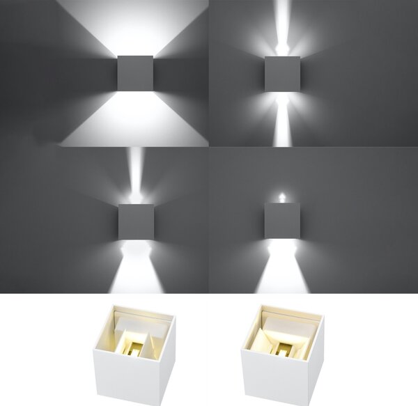 LED стенна лампа 3000K, Luca, бял, 10x10x10 см