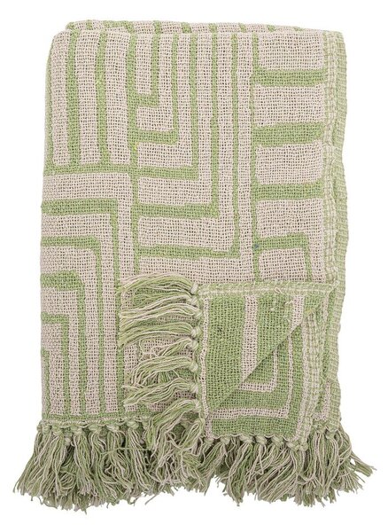 Зелено одеяло със смес от памук 130x155 cm Velva – Bloomingville