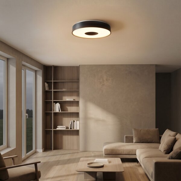 Brilagi - димируемо LED таванно осветително тяло JAMIS LED/48W/230V Ø 39 см черно + дистанционно управление