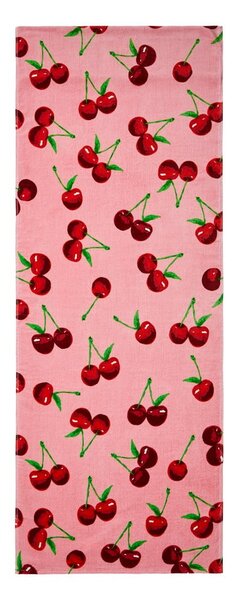 Розова памучна плажна кърпа 78x200 cm Cherries – Catherine Lansfield