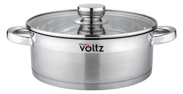 Тенджера Oliver Voltz OV51210Q20, 2 л, 20 x 7 см, Плитка, Индукция, Дебело дъно, Инокс
