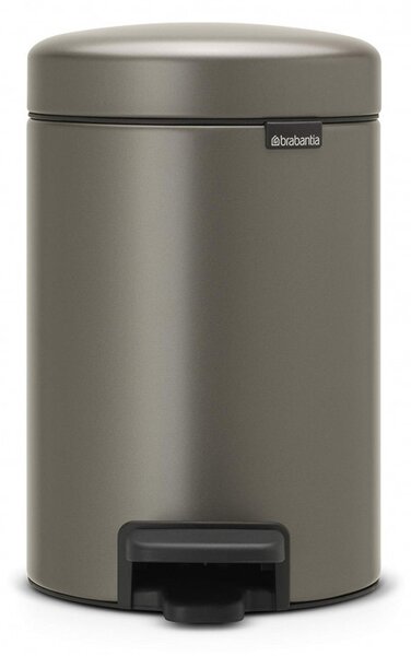 Кош за боклук с педал Brabantia NewIcon 648999, 3 л, Плавно затваряне, Противоплъзгаща основа, Сив