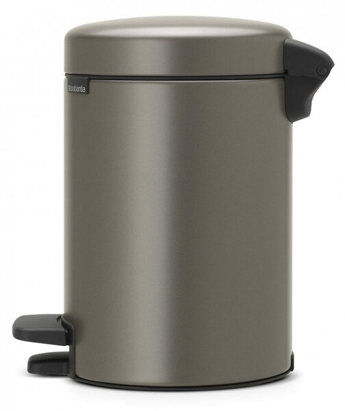 Кош за боклук с педал Brabantia NewIcon 648999, 3 л, Плавно затваряне, Противоплъзгаща основа, Сив