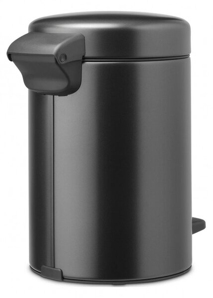 Кош за боклук с педал Brabantia NewIcon 1008834, 3 л, Плавно затваряне, Противоплъзгаща основа, Тъмносив