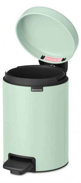 Кош за боклук с педал Brabantia NewIcon 1008835, 3 л, Плавно затваряне, Противоплъзгаща основа, Светлозелен