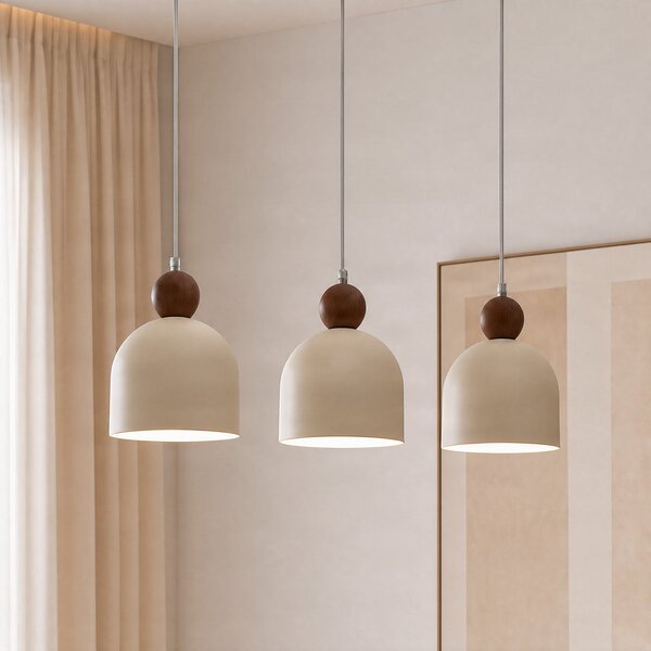 Milagro Lighting Висяща лампа „Timon“, цвят таупе/бежов, дължина 60 см, метал, с 3 крила., Затъмняване, Бежов, Дневна/трапезария, Метал, Модерен