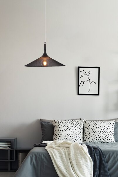 Пендел KIRUNA 1xE27/40W/230V Ø 50 см черен