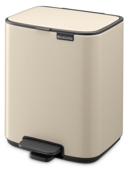 Кош за боклук Brabantia Bo Pedal 1010077, 7 л, Плавно затваряне, Гумирана основа, Бежов