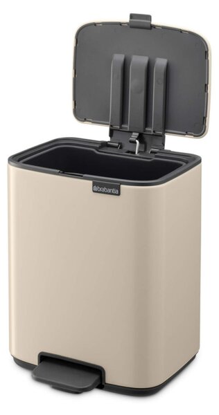 Кош за боклук Brabantia Bo Pedal 1010077, 7 л, Плавно затваряне, Гумирана основа, Бежов