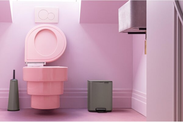 Кош за боклук Brabantia Bo Pedal 1010127, 7 л, Плавно затваряне, Гумирана основа, Тъмносив