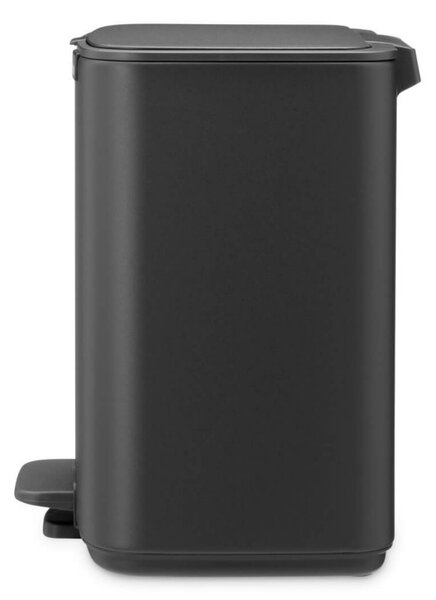 Кош за боклук Brabantia Bo Pedal 1010132, 7 л, Плавно затваряне, Гумирана основа, Минерално покритие, Тъмносив