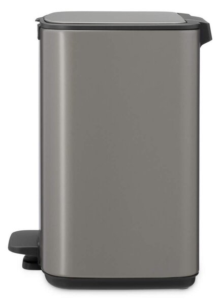 Кош за боклук Brabantia Bo Pedal 1010127, 7 л, Плавно затваряне, Гумирана основа, Тъмносив