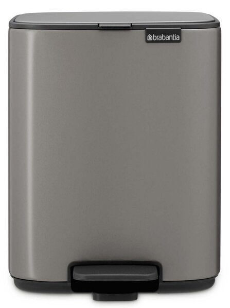 Кош за боклук Brabantia Bo Pedal 1010127, 7 л, Плавно затваряне, Гумирана основа, Тъмносив