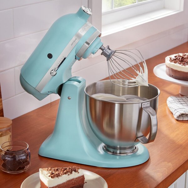 Планетарен миксер KitchenAid Artisan Elegance 5KSM125EMI Mineral water, 300W, 4.8 л, Direct drive, 10 скорости, Тюркоаз
