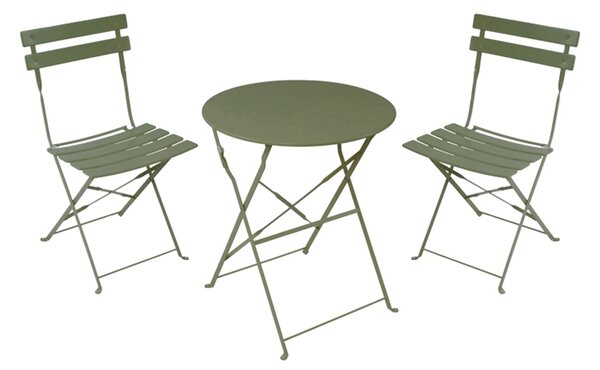 BISTRO SET Градински мебели Маслиново зелен 400-000018