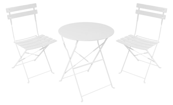 BISTRO SET Градински мебели Бял 400-000014