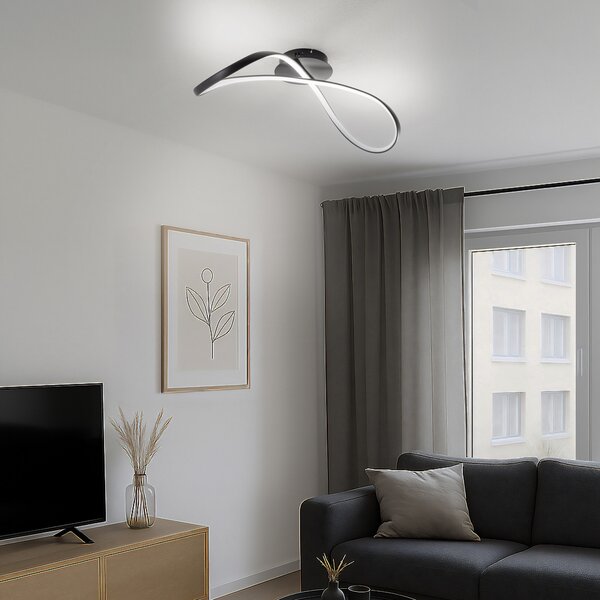Milagro Lighting LED таванска лампа Infinity, метал, черна, 4000 K, Черен, Дневна/трапезария, Метал, Модерен
