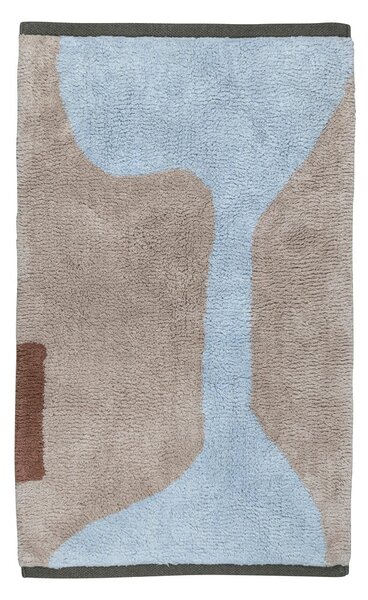 Памучен килим подходящ за пране в светлосин и бежов цвят 50x80 cm Figura – Mette Ditmer Denmark