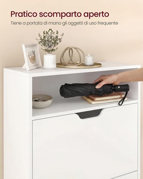 Pantofar White Vasagle 60x24x139 cm