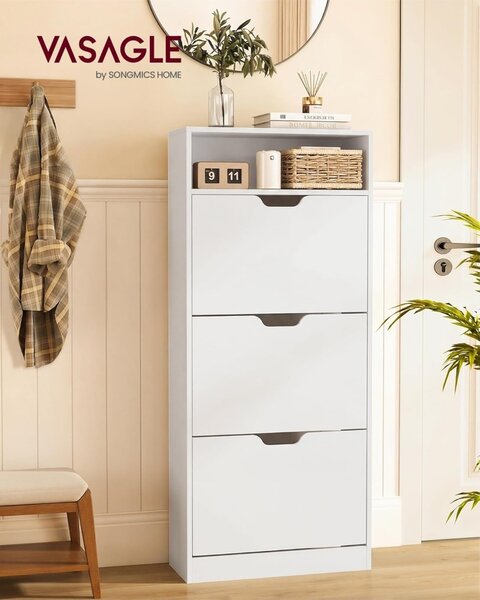 Pantofar White Vasagle 60x24x139 cm