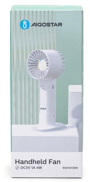 Aigostar - Акумулаторен джобен вентилатор 4W/5V 500mAh USB бял