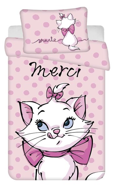 Розово памучно детско спално бельо 100x135 cm Marie Cat "Merci" – Jerry Fabrics