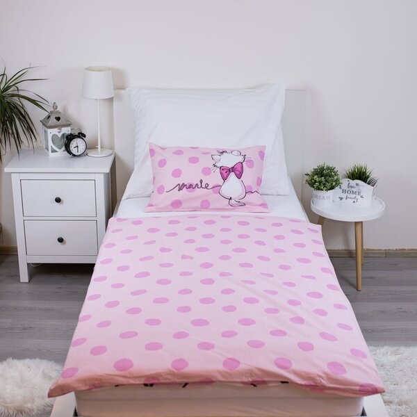 Розово памучно детско спално бельо 100x135 cm Marie Cat "Merci" – Jerry Fabrics