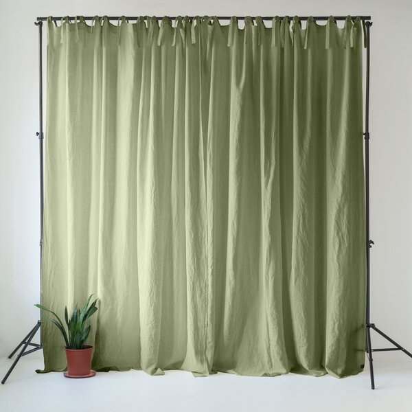 Светлозелено ленено перде 140x170 cm Sage – Linen Tales