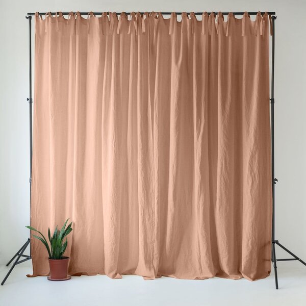 Розово/кафяво ленено перде 140x170 cm Cafe Creme – Linen Tales