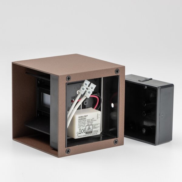 BRILAGI - LED външно стенно осветително тяло CUBE LED/6W/230V кафяво IP54